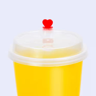 90mm PP Lid with Heart Stopper, Clear