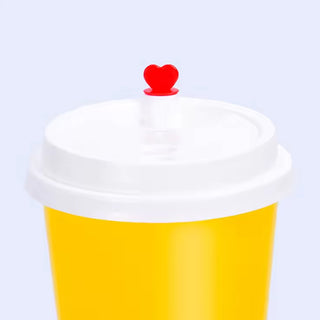 90mm PP Lid with Heart Stopper, White