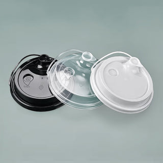 90mm PP Lid with Attached Stopper, Clear