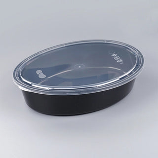 Oval PP Takeout Containers with Lids, 32 oz, Clear - 200 Sets (B1000)
