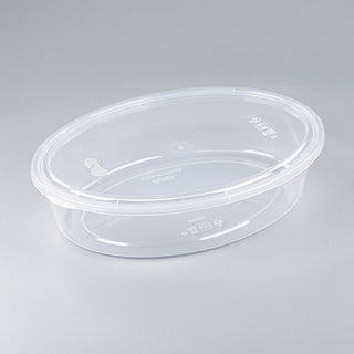Oval PP Takeout Containers with Lids, 32 oz, Clear - 200 Sets (B1000)