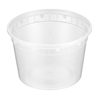 16oz Heavy Duty PP Deli Container and Lid Combo Pack, 240/case