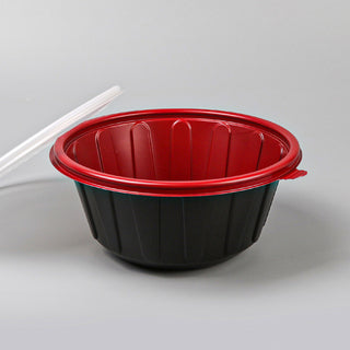195-JH-2 Round PP Bowl 48 oz. Black&Red