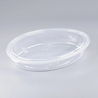 Oval PP Takeout Containers with Lids, 25 oz, Clear - 200 Sets (B750)