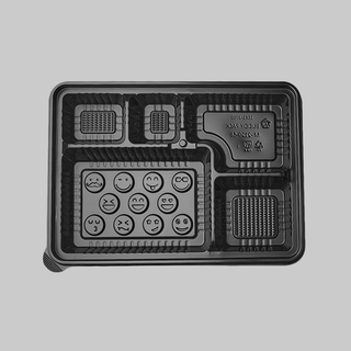 JW 11x8" Bento Box 5-Compartment PP Tray